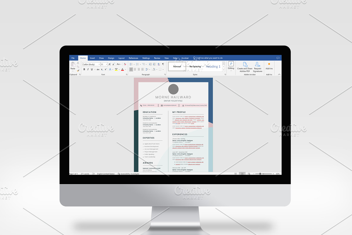 Resume Set, a Resume Template by Cristal Pioneer (Photo 4 of 7)
