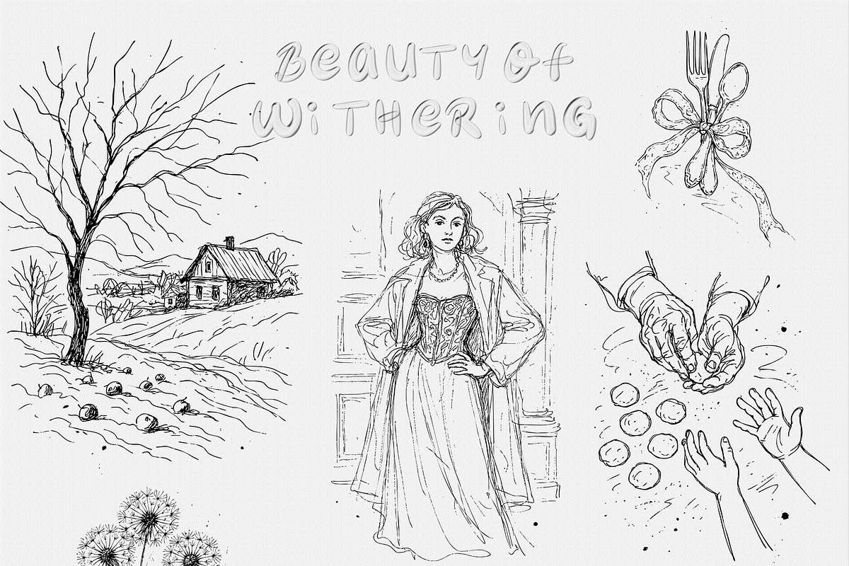 Beauty of Withering: Line Art set, a Decorative Illustration by divanovskaya_nv (Photo 3 of 12)