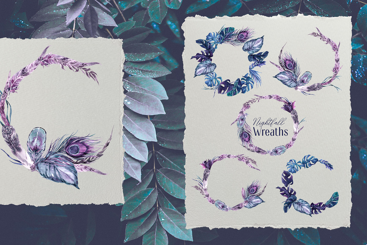 Nightfall Tropics Watercolor Set, an Illustration by Cat In Colour (Photo 8 of 11)