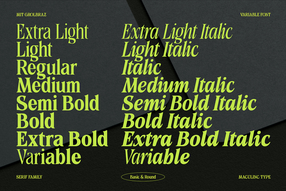 MIT Grolbraz | Variable Font, a Serif Font by Maculinc Type (Photo 3 of 16)