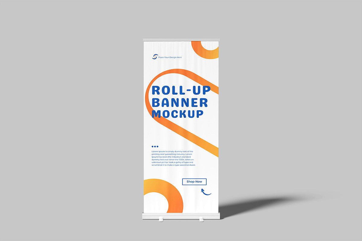 Rollup Banner Mockup, a Print Template by graphictime (Photo 3 of 12)