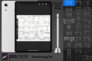 Desk Table Furniture Set 1 Procreate