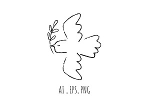 Dove of Peace hand drawn