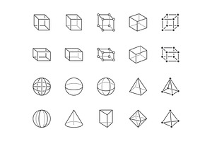 Geometry Line Icons