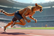Cheetah running athletes are running, an Animal Photo by Stock Shape (Thumbnail 5 of 8)