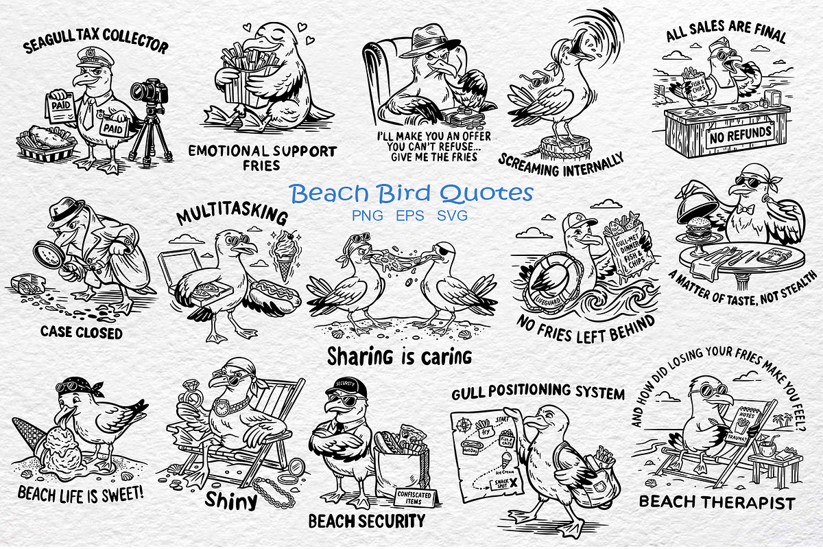 Funny Seagull and Coastal Summer, an Animal Illustration by Watercolor dreams (Photo 1 of 3)