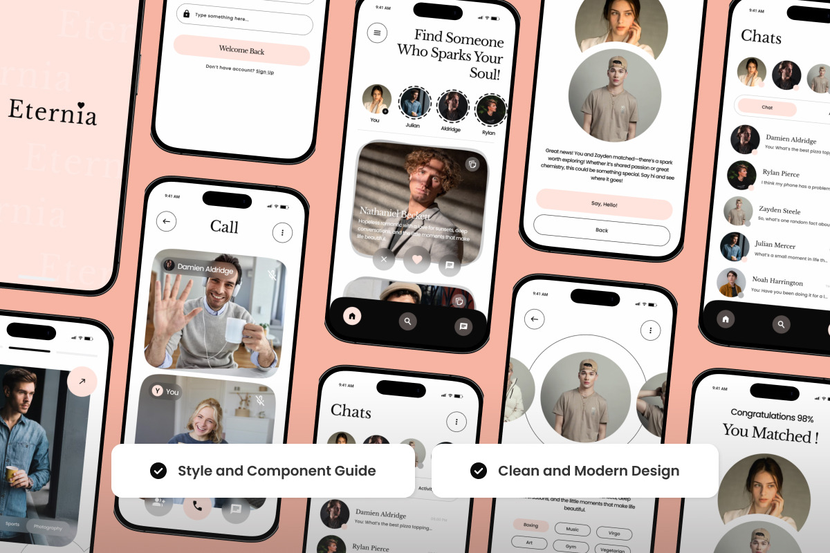 Eternia - Elegant Social Dating App, an App Template by productype1 (Photo 3 of 5)