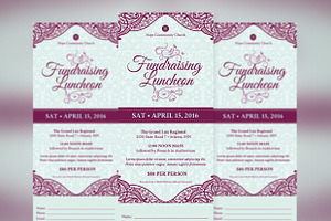 Fundraising Luncheon Ticket Template, a Templates & Theme by Godserv Designs