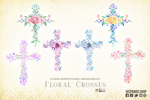 Floral Crosses Baptism 1st Communion