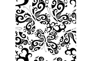 Graphic Butterflies Seamless Pattern