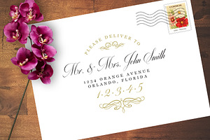 Vintage Style Wedding Address Design