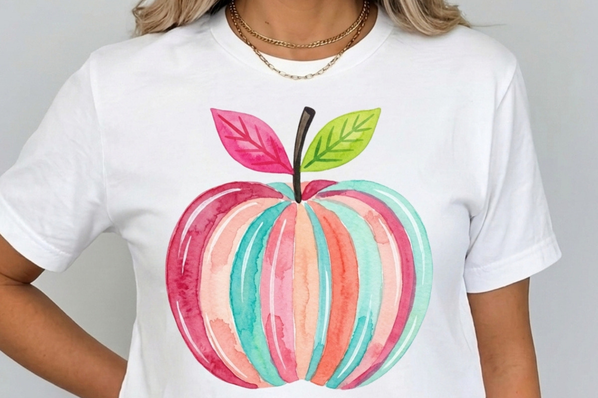 Watercolor Folk Art Apple Clipart, a Seasonal Illustration by Tanya Kart (Photo 5 of 10)
