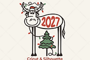 Funny Christmas 2027 Deer SVG Cricut, an Object Graphic by TanchaArt (Thumbnail 1 of 8)