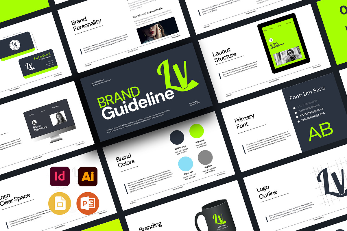 Lorvinm | Brand Guidelines Template, a Presentation Template by Artisan Vibes (Photo 1 of 8)