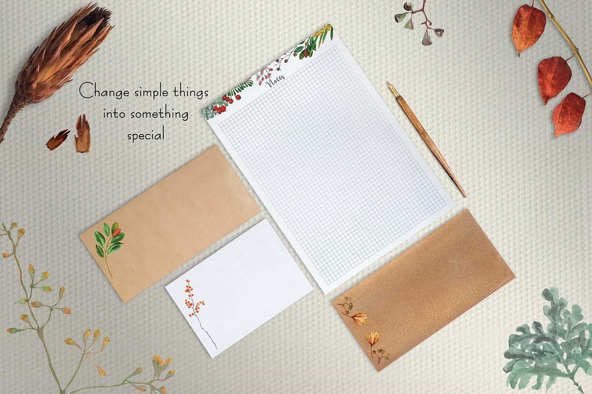 Natural watercolor plants, a Decorative Illustration by OctopusRider (Photo 5 of 9)
