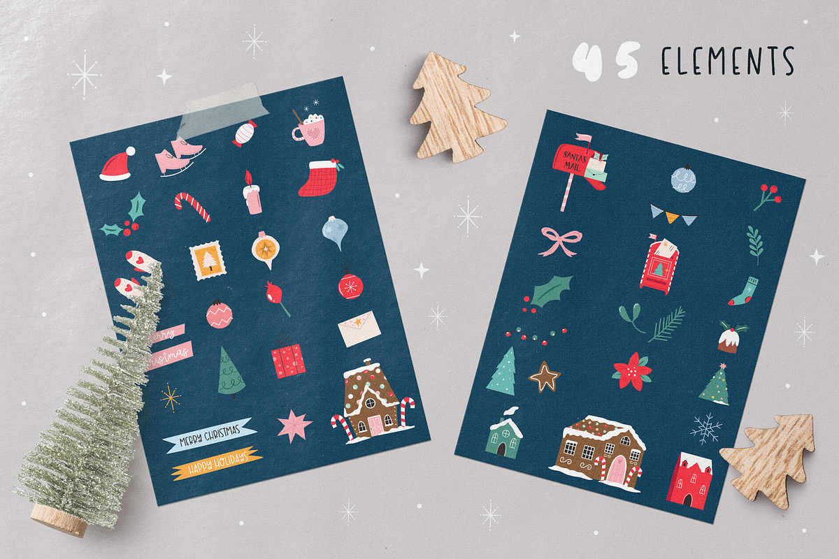 Cute Penguin Clipart & Winter Cards, an Animal Illustration by danceyourlife (Photo 7 of 12)