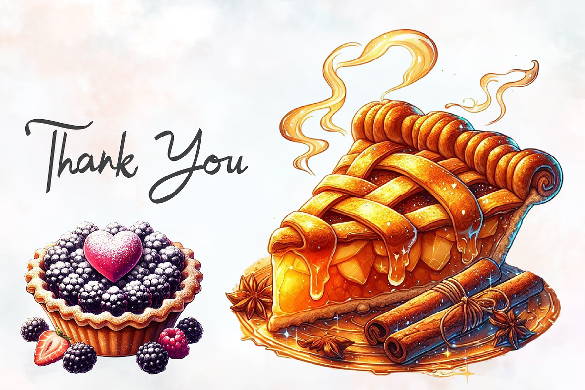 Pie Watercolor ClipArt's, an Illustration by RobertsArt (Photo 5 of 9)