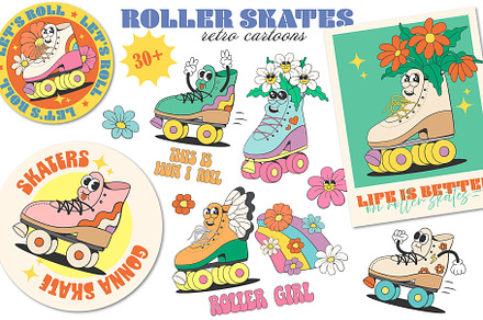 Retro roller skates mascot, an Emoji Icon by Anastasiya Klempach