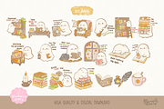 Booji Haunted Library Ghost Clipart, a Seasonal Illustration by Blumensdiary (Thumbnail 2 of 6)