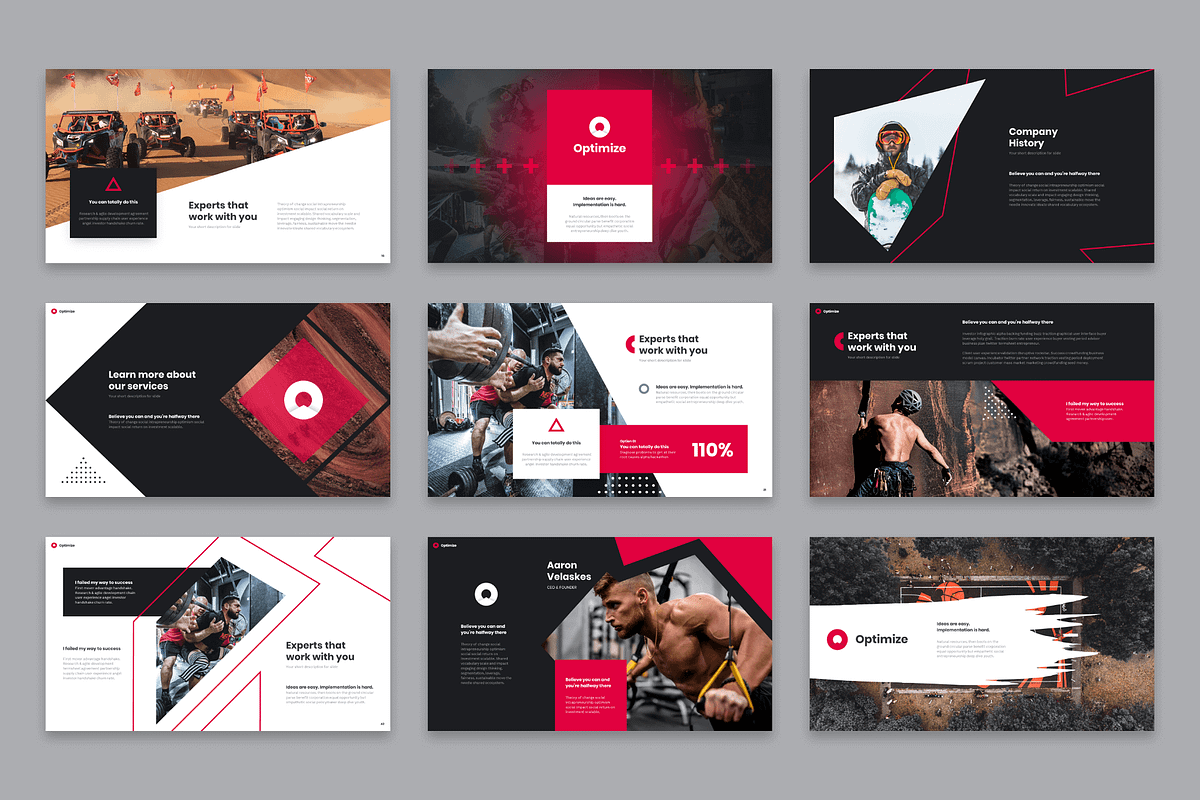 Optimize Modern Powerpoint Template, a Presentation Template by Reshapely (Photo 4 of 14)