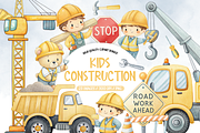 Kids Construction Clipart, an Illustration by TatiMockup (Thumbnail 1 of 5)