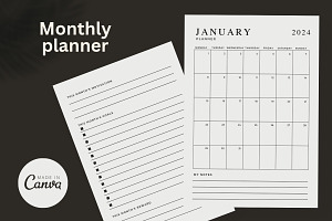 Minimal Monthly Planner 2024