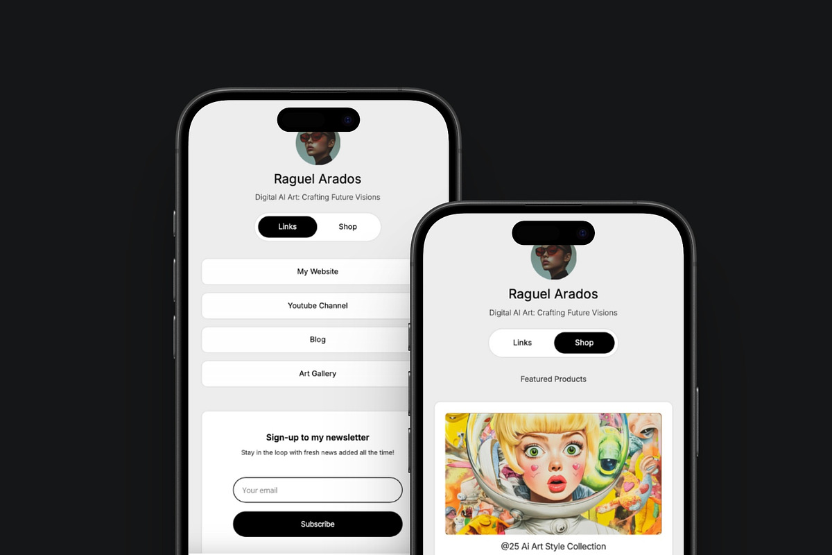 BLOS - Link-In-Bio Carrd Template, a Landing Page Template by PixaSquare (Photo 1 of 3)