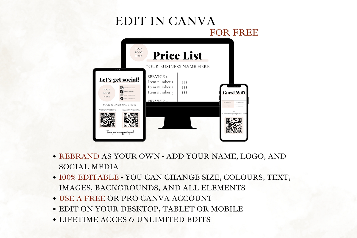 Tip Payment Business Sign Template, a Templates & Theme by Digital By Nikoleta (Photo 2 of 9)