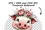 Whimsical Spring Flowers Farm Animal, a Graphic by one-touch (Thumbnail 7 of 16)