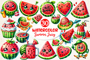 Summer Juicy Watermelon Clipart, an Illustration by Dream Creation (Thumbnail 1 of 6)