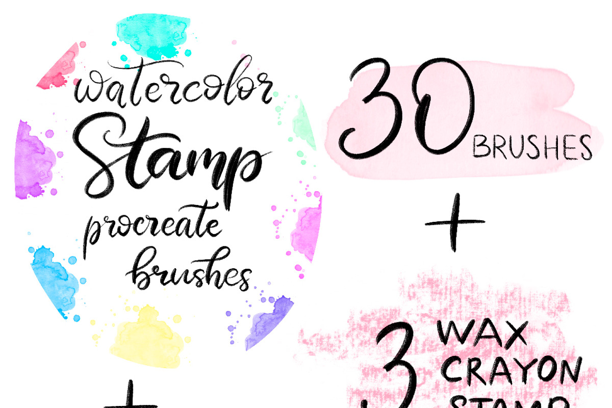 Watercolor Stamp Procreate Brushes, a Brush Add-On by Almazova Dolzhenko (Photo 2 of 20)