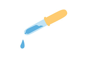 Pipettes with a drop on the tip. Lab, an Object Illustration by Nadzin