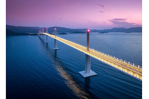 Aerial view of modern Peljesac, an Architecture Photo by den-belitsky