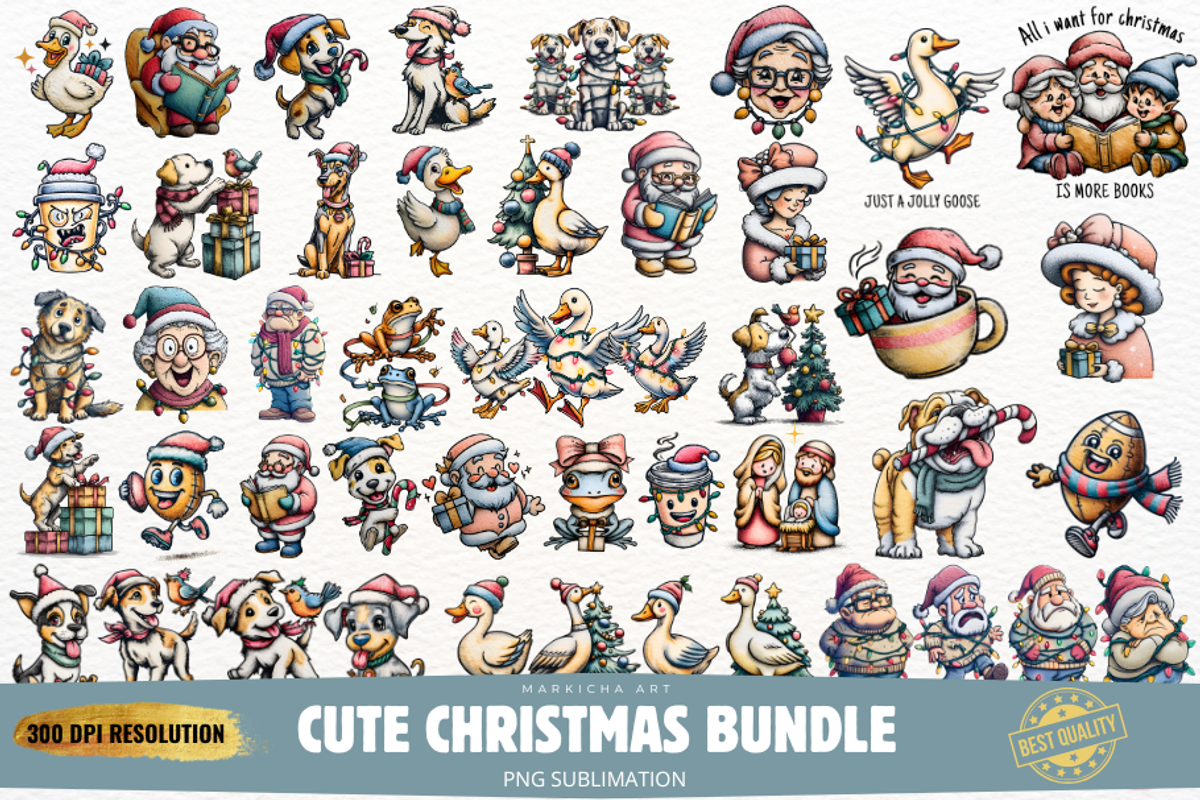 Christmas Clipart Huge Bundle, an Illustration by Markicha Art (Photo 1 of 6)