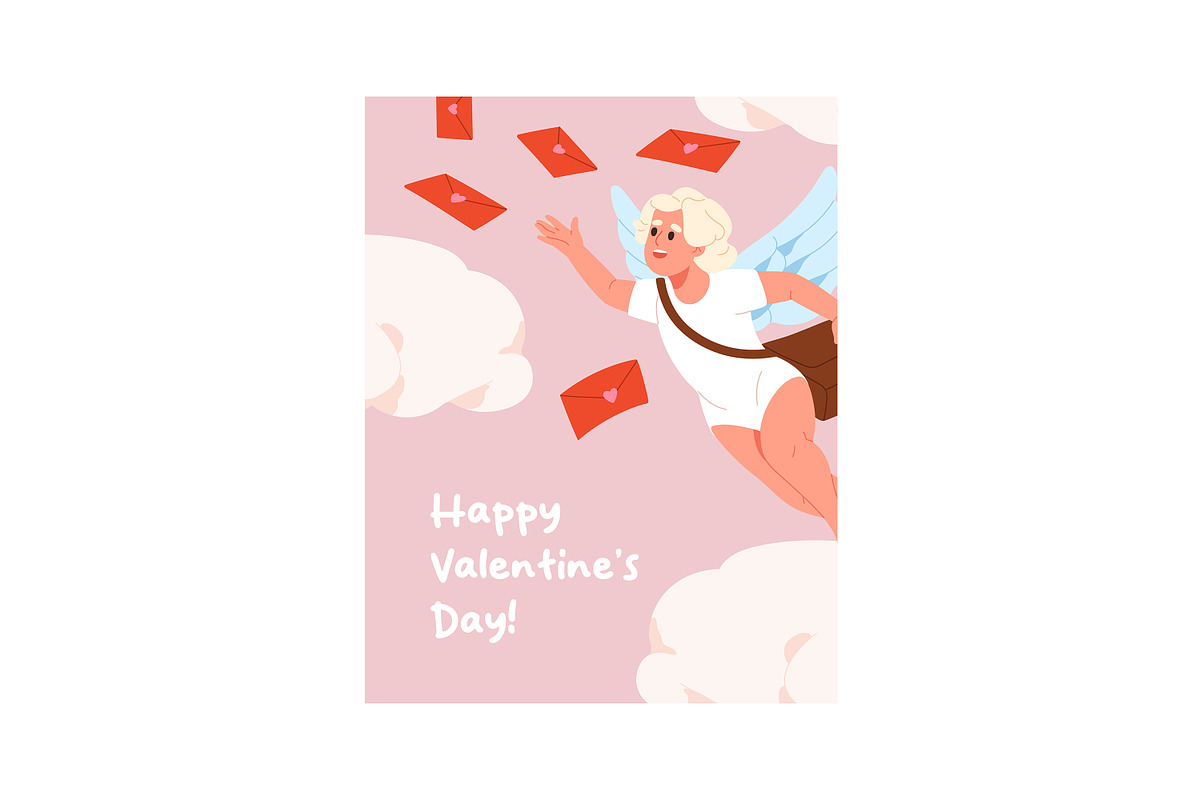 Cupids set, Valentine's Day cards, a Person Illustration by PaperTrident (Photo 12 of 14)