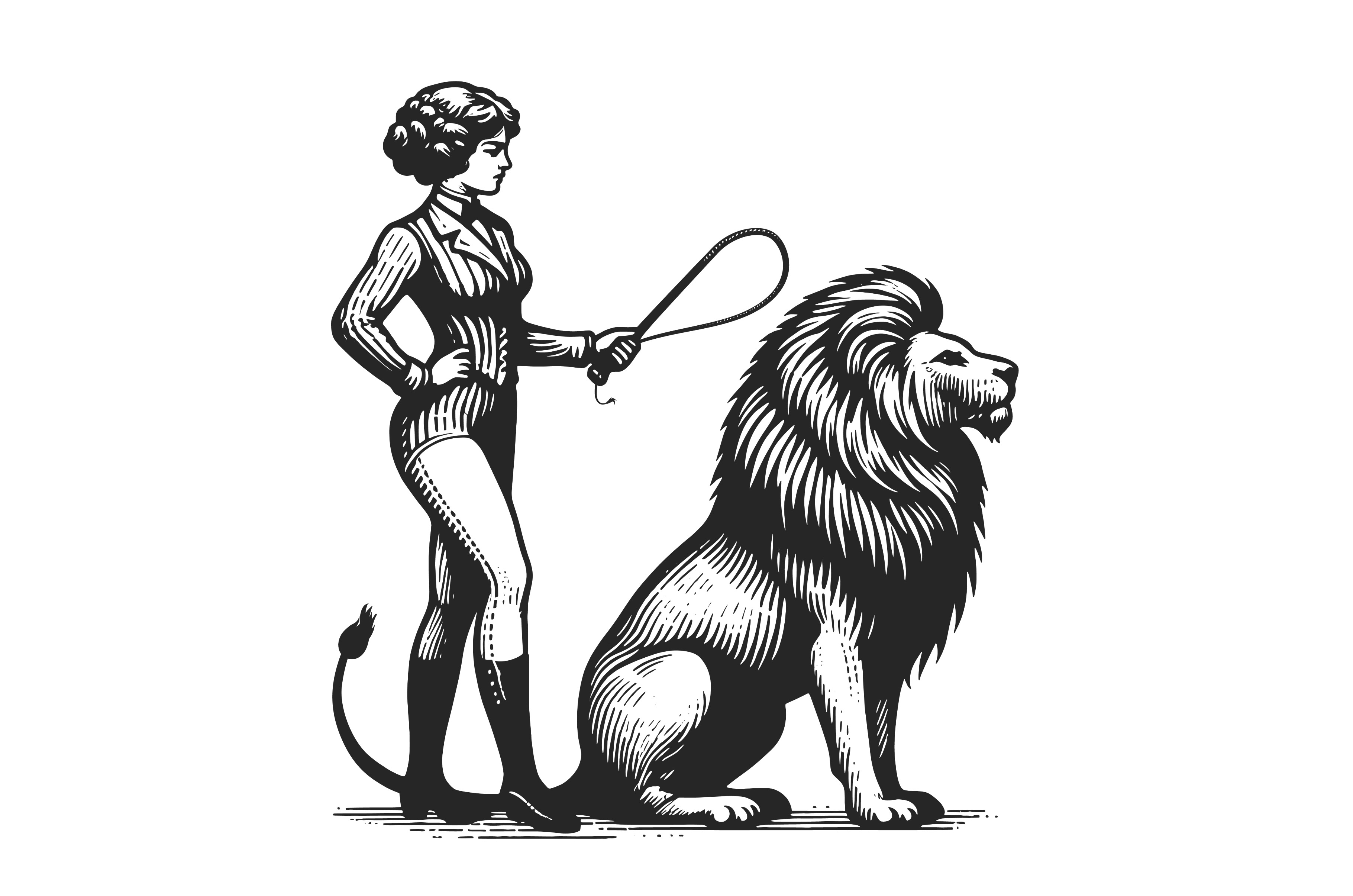Vintage Circus Lion Tamer engraving, an Animal Illustration by AlexArt ...