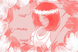 Manga Floral Procreate Brush Kit