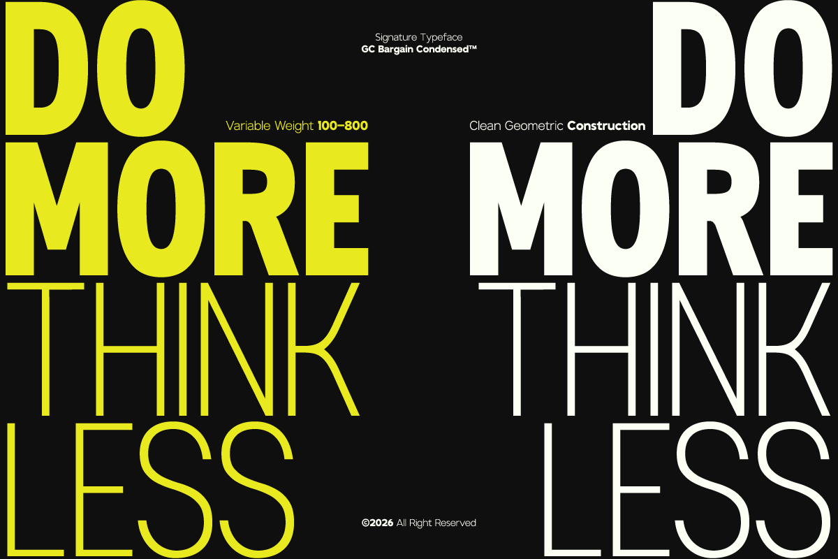 GCBargain Condensed - Condensed Sans, a Sans Serif Font by Glyphonic (Photo 4 of 15)
