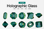 Holographic Glass 3D Icon Set, an Object 3D Model by Eklip Studio (Thumbnail 1 of 3)