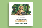 Clouded Leopard Day Banner, a Social Media Template by nandinigraphics (Thumbnail 2 of 3)