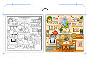 Cozy Places Coloring Book Bold &Easy, a Decorative Illustration by Design Station (Thumbnail 3 of 7)