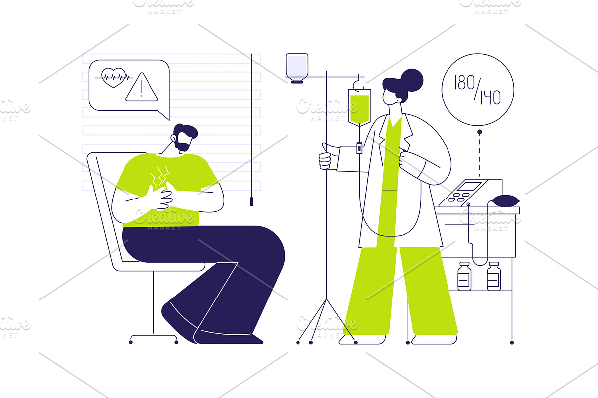 Hypertensive crisis emergency help, a Healthcare Illustration by Visual Generation