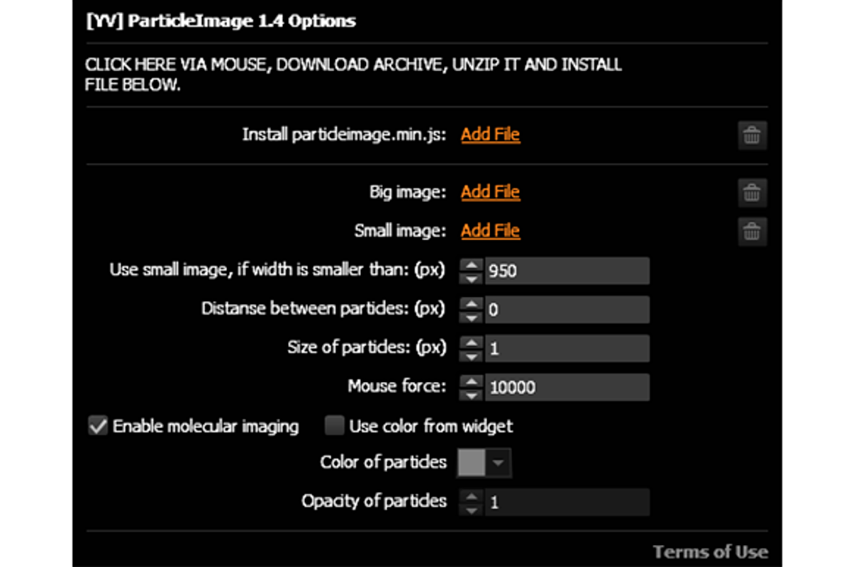 Widget [YV] ParticleImage Muse, a Plug-in Add-On by Amandea (Photo 2 of 2)