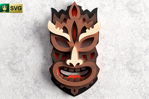 Tribal Mask V6 3D Layered | SVG Cut