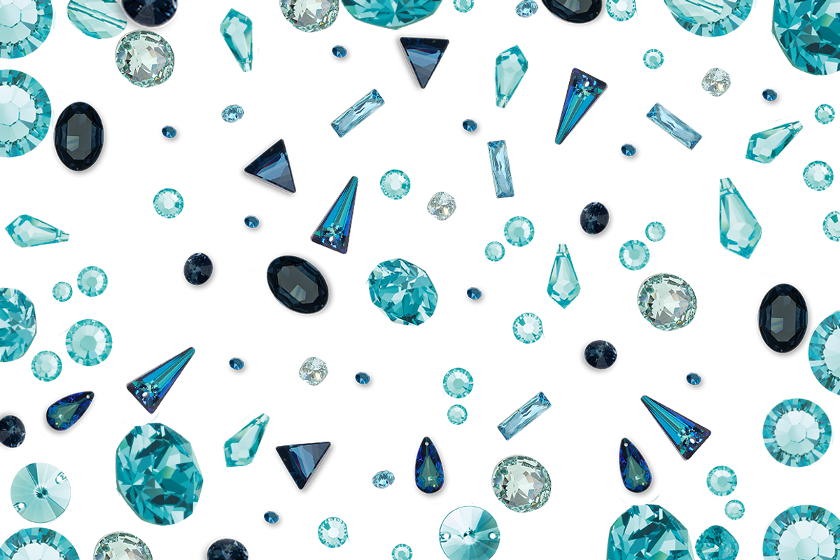 Blue Crystals and Gems Collection, a Product Mockup by Swarovski Crystals (Photo 2 of 4)
