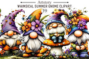 Whimsical Summer Gnome Clipart, an Illustration by designcity5 (Thumbnail 1 of 5)