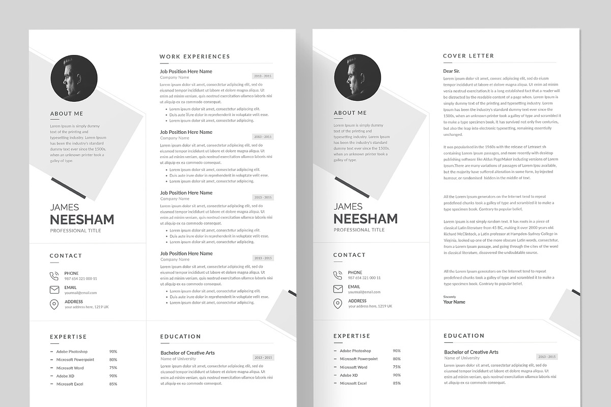 Minimal Resume / CV | Word & PSD preview 2