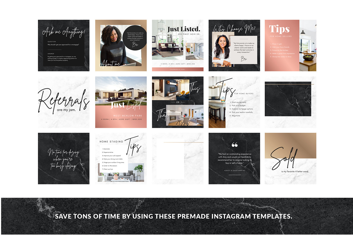 Realtor Instagram Templates, a Marketing Template by Galaxybomb (Photo 3 of 7)