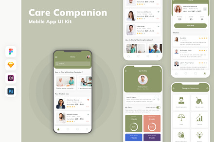 Care Companion Mobile App UI Kit, an UI Kit Template by uicube