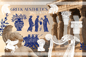Greek aesthetics, a Decorative Illustration by Chikovnaya